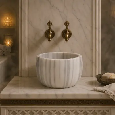 Modern Tasarım Doğal Mermer Hamam Kurnası