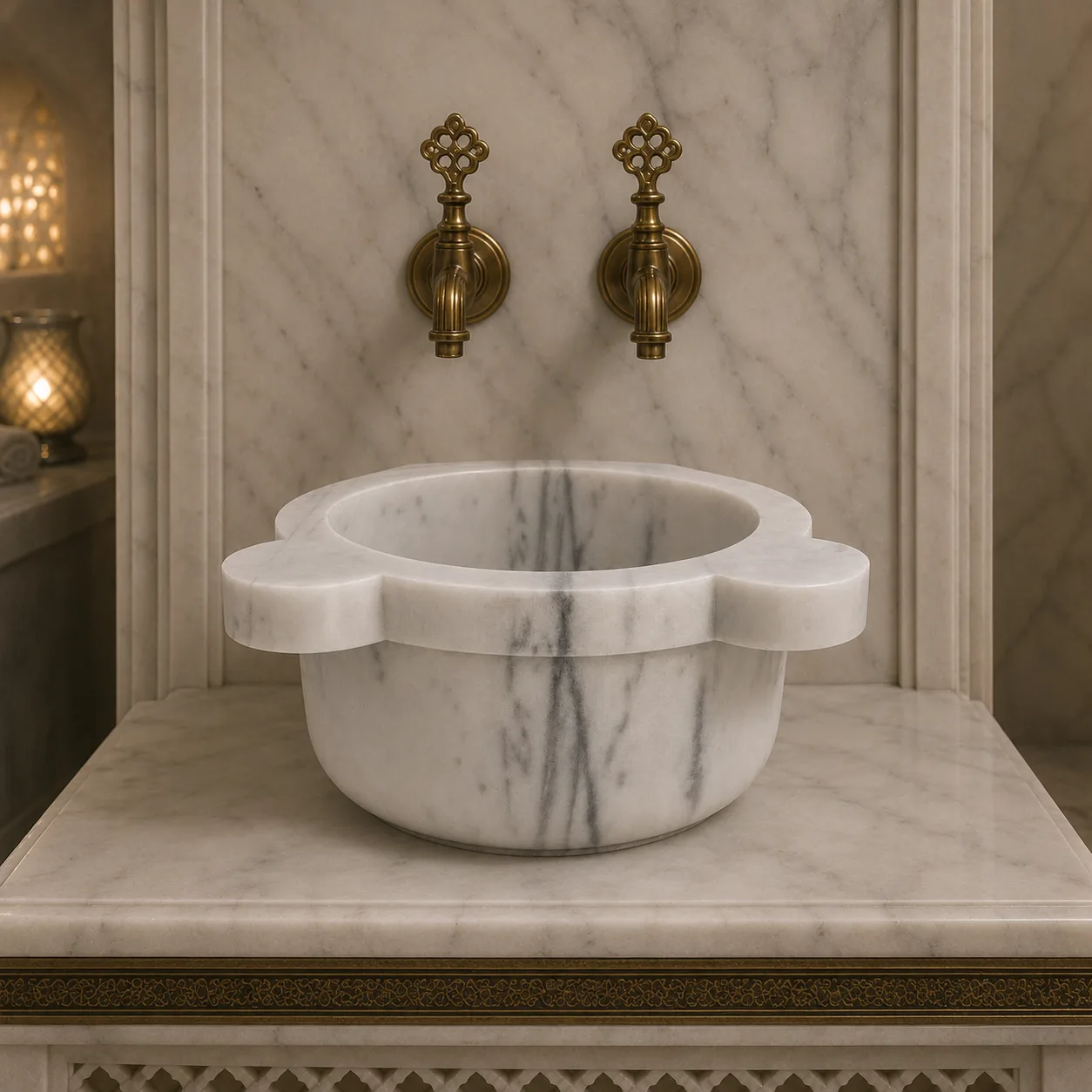 Düz kulaklı model hamam kurnası