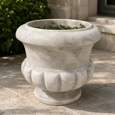 Handcrafted Classic Sculptural Premium Marble Planter